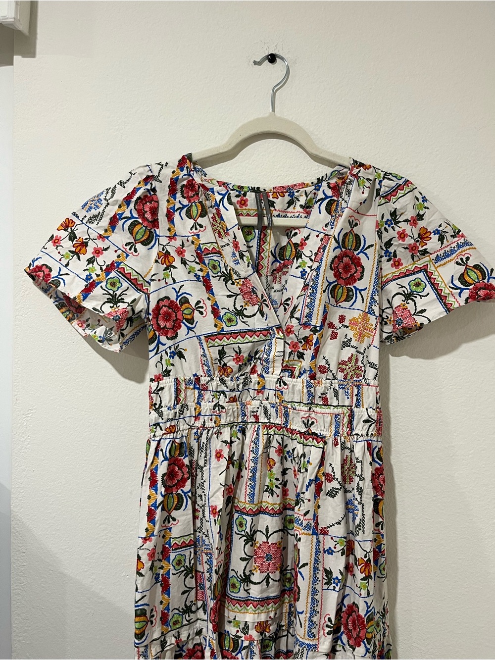 Anthropologie The Somerset Maxi Dress Ivory Tile Print Size - Picture 5 of 6
